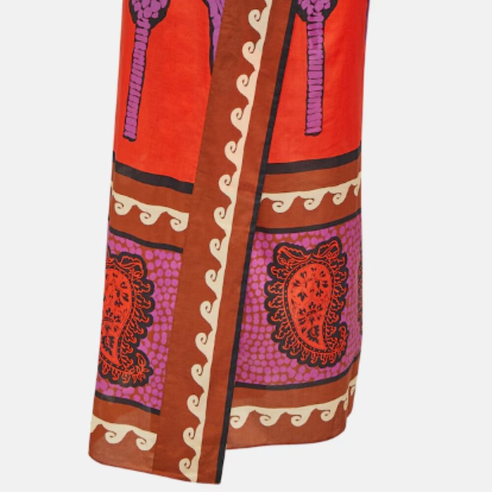 Johanna Ortiz Printed strapless voile maxi dress (AKA) Africa Heart Ankle Dress